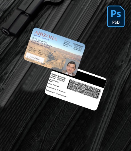 USA Arizona driving license version 2 PSD